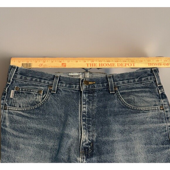 Carhartt Relaxed Fit Jeans Mens 36x34 Blue Cotton Work Denim Pants B17DST - Picture 5 of 9